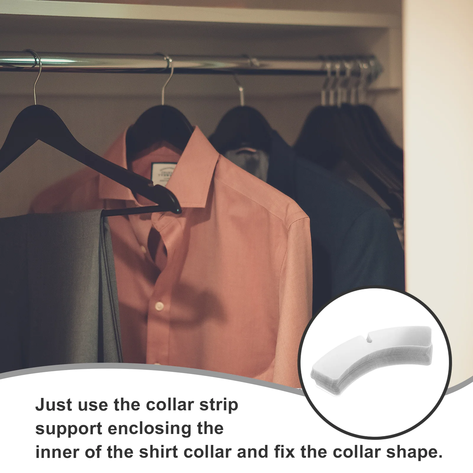 100 Pcs Collar Support Piece Hangers Stays Plastic Supplies Insert for Men Dress Shirts Inserts Man