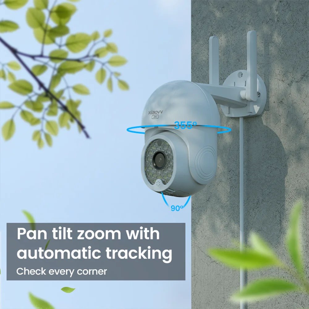 XIAOVV Outdoor WIFI Wireless CCTV Camera 360 ° Security Waterproof Full Color Night Vision Bidirectional Audio Camera