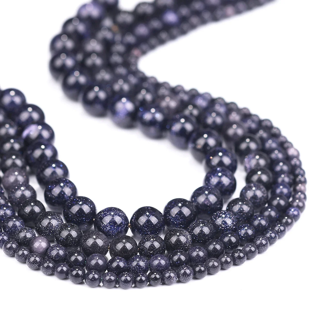 4/6/8/10mm Natürliche Blaue Sand Perle Diy für Armband Halskette Anhänger Ohrringe Schmuck Machen Großhandel