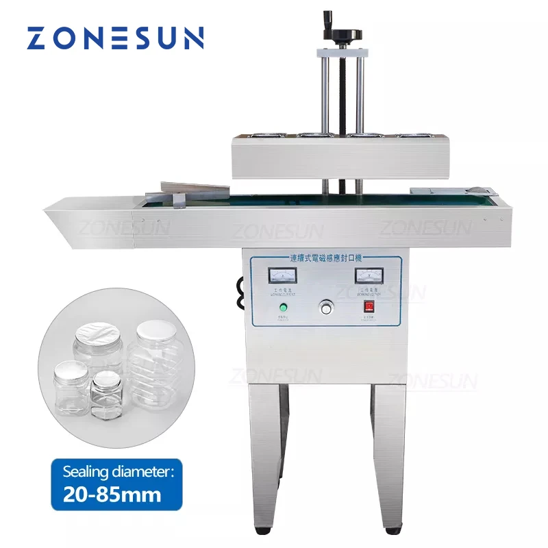 

ZONESUN Automatic Electromagnetic Continuous Induction Aluminum Foil Sealing Machine Glass Bottle Vial Cap Sealing Machine