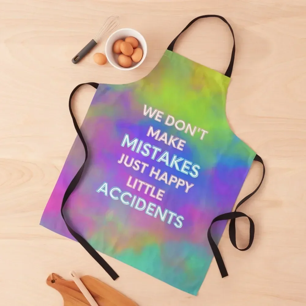 

Happy little accidents Apron painting custom women's kitchen Apron