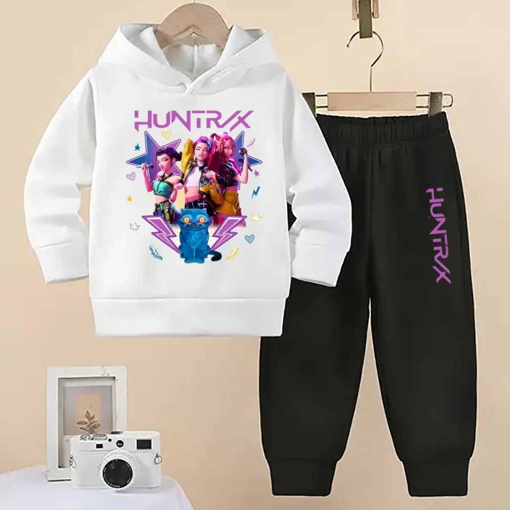 

KPOP Demon Hunters children's sports suit Boys and Girls fashion cartoon hoodie suit spring and autumn fashion sweater sweatpant