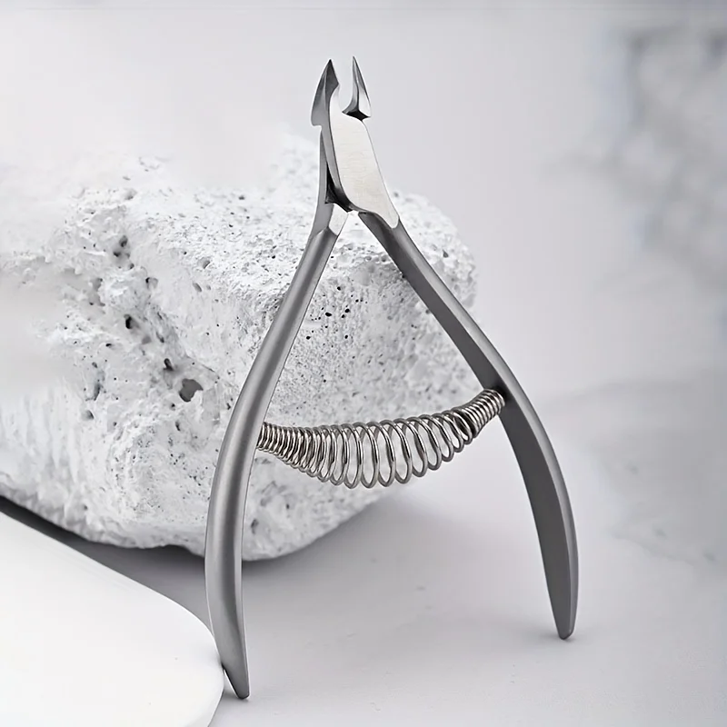 

Professional Stainless Steel Cuticle Nippers with Spring Loaded Sharp Edge Precision Nail Care Tool for Dead Light Beige Removal