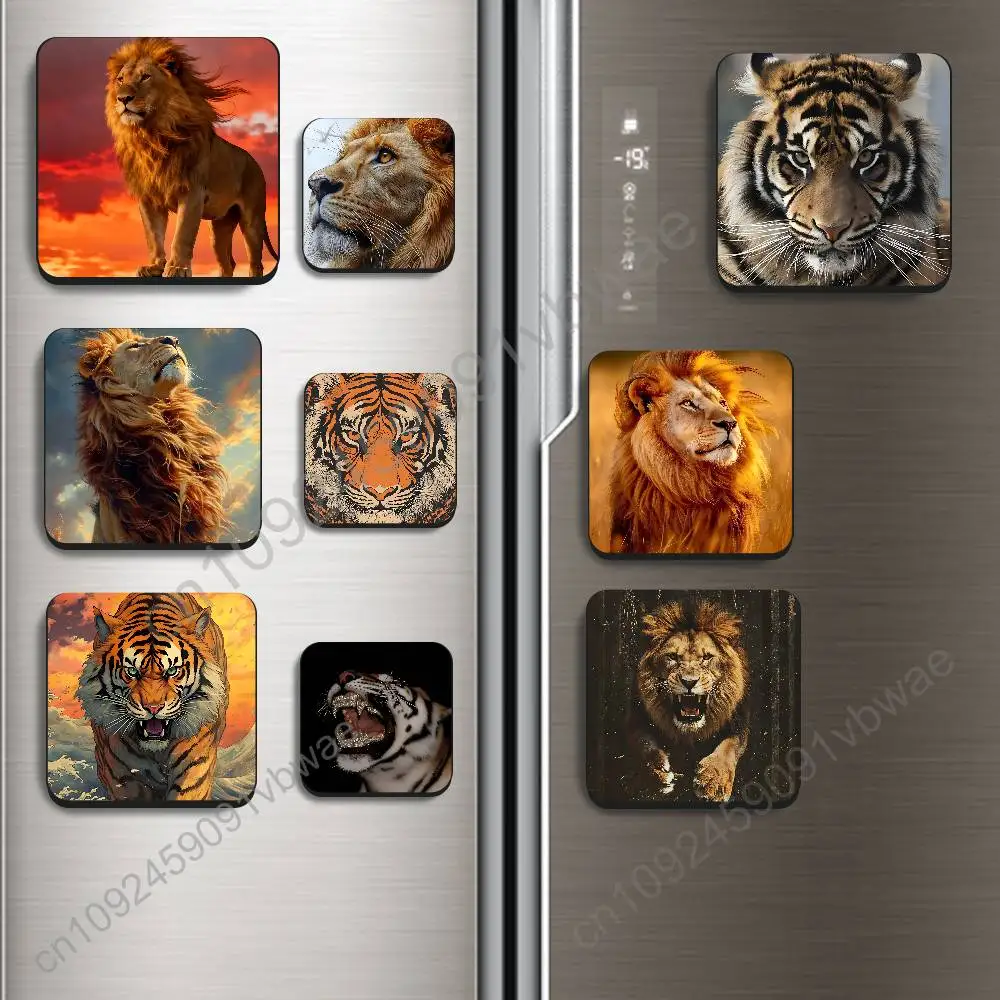 

Prairie Tyrant Tiger zoo Lion Magnetic Fridge Magnets - No Falling Off, Fit for Refrigerators, All Metal Surfaces,Home Decor