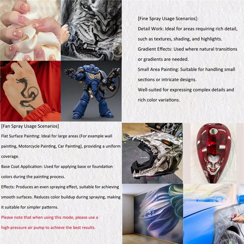 AB15-Vielseitiges, doppelt wirkendes Airbrush-Set, Sprühgerät, geeignet für Kunst, Make-up und Kuchendekoration