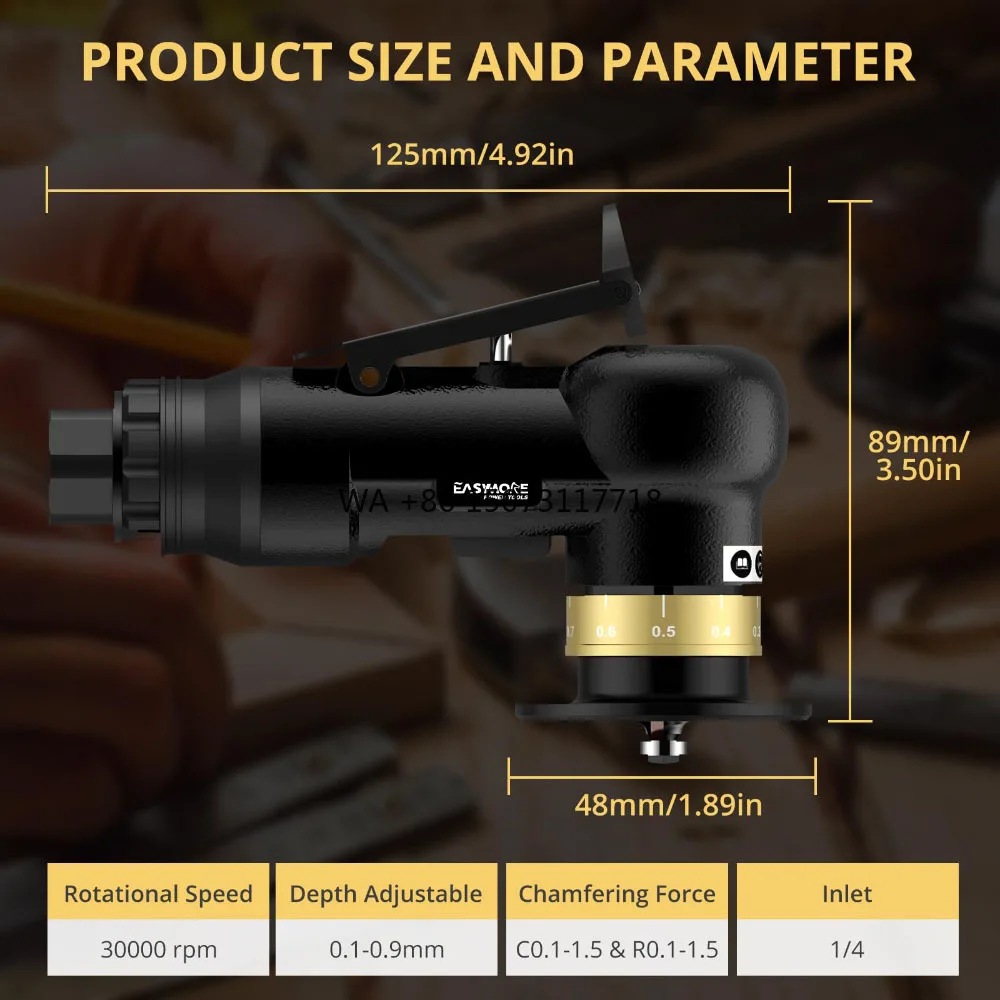 

Пневматический станок для снятия фаски 2 в 1, 30000 об/мин, воздушный инструмент для снятия фаски по металлу и дереву, 45 градусов, инструмент для лучшей обработки металла, дерева