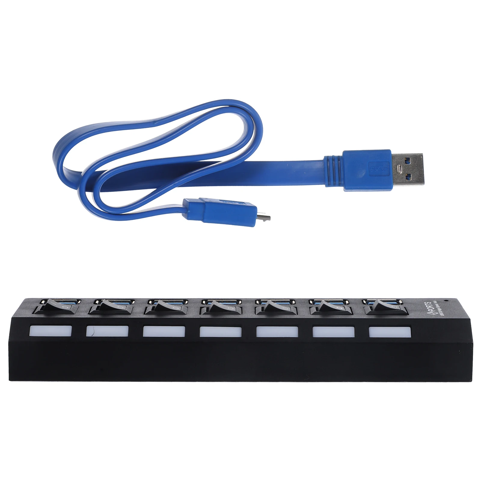 7-Port Powered 3.0 Hub High-Speed 5Gbps Compact Portable Usb Hub With Overload Protection Multi Usb Port Compatible For Laptop
