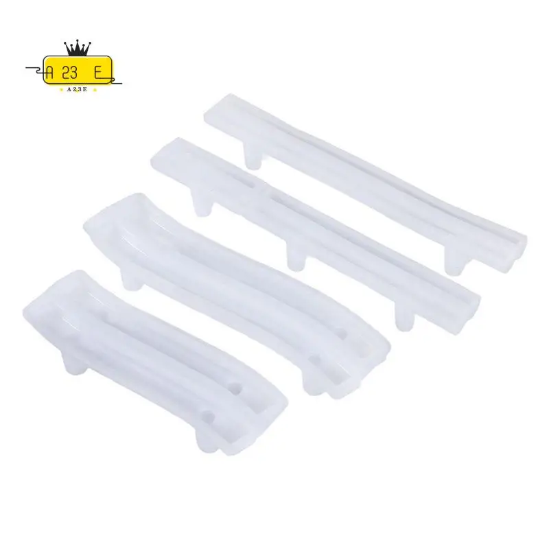 A23E-4 Set Tray Handle Resin Mold, Silicone Epoxy Casting Mold For DIY Cabinet Door Handles, Drawer Bar Pulls, Afrt Crafts