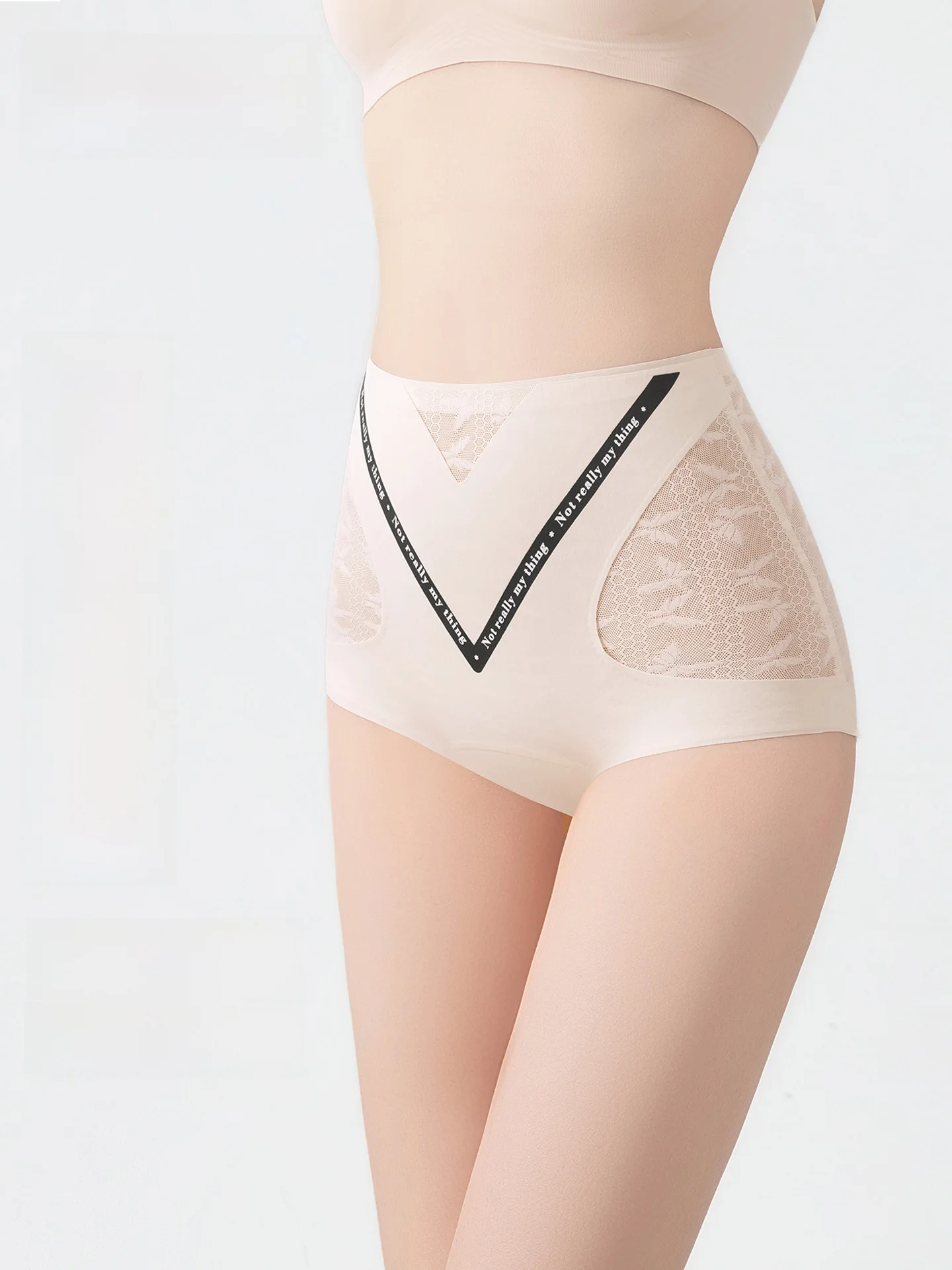 High-Waist Shaping Underwear Women's  Panties Postpartum Slimming Abdomen Breathable Luxury Style Ultra-Thin Ice Silk