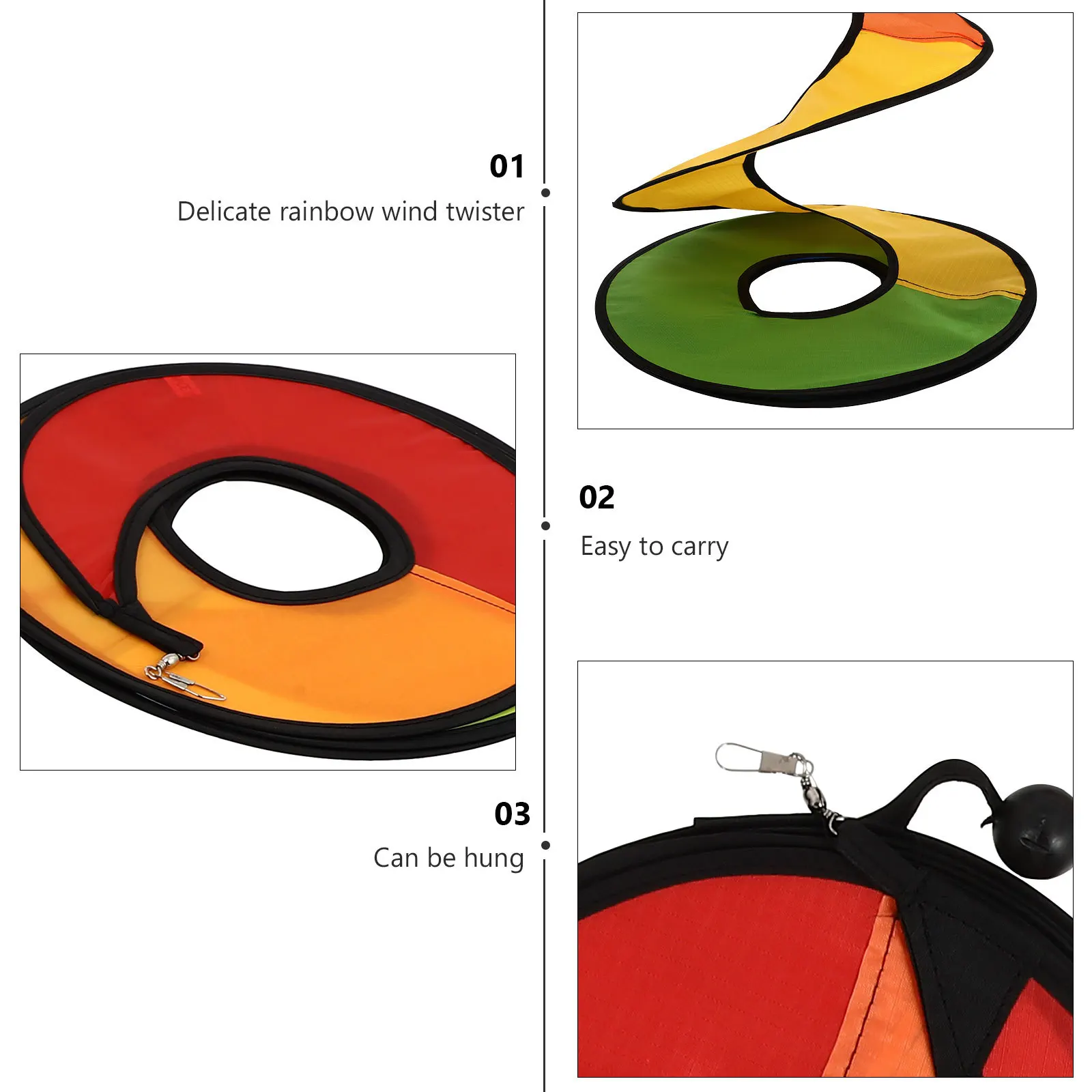 

3Pcs Rainbow Wind Durable Eco Friendly Outdoor Yard Windmill Garden Lawn Decoration Rainbow Wind