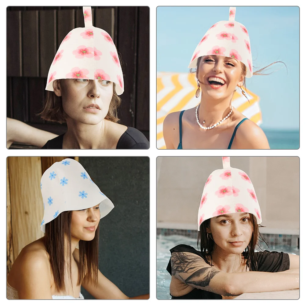 

2Pcs Felt Sauna Hats Soft Breathable Bath Caps Sauna Hat for Men Women Reusable Bathing Hats Shower Caps Felt Hat