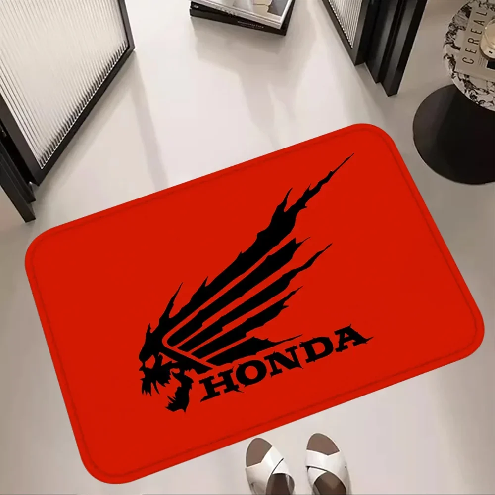 Foot Rug honda Black Wing Motorcycles Living Room Floor Carpet Non-slip Kitchen Mat Entrance Doormat Rug for Bedroom Mats Custom