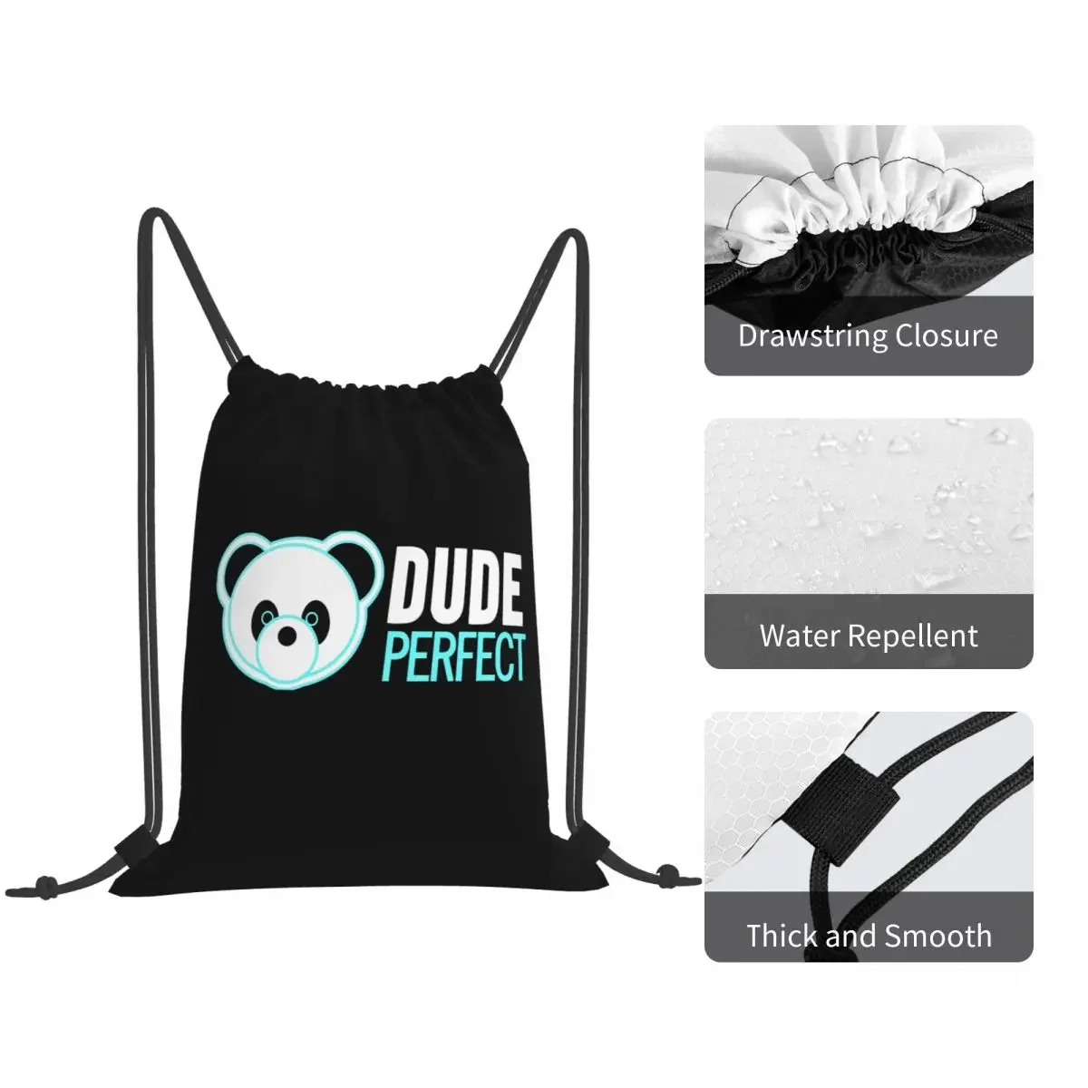 Dude Perfect Backpacks Portable Drawstring Bundle Pocket Sports Bag Book Bags for Man Woman Students