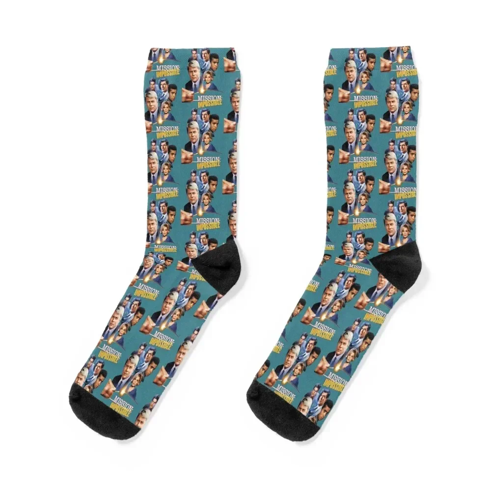 

Retro Impossible Mission 60s Cast Tribute Socks short floral crazy colored Socks For Men Women's