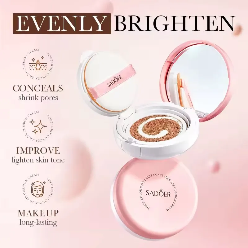 Air Cushion 3color Waterproof Long Lasting Isolation Concealer BB Cream Natural Soft Light Face Base Foundation Makeup Brightens