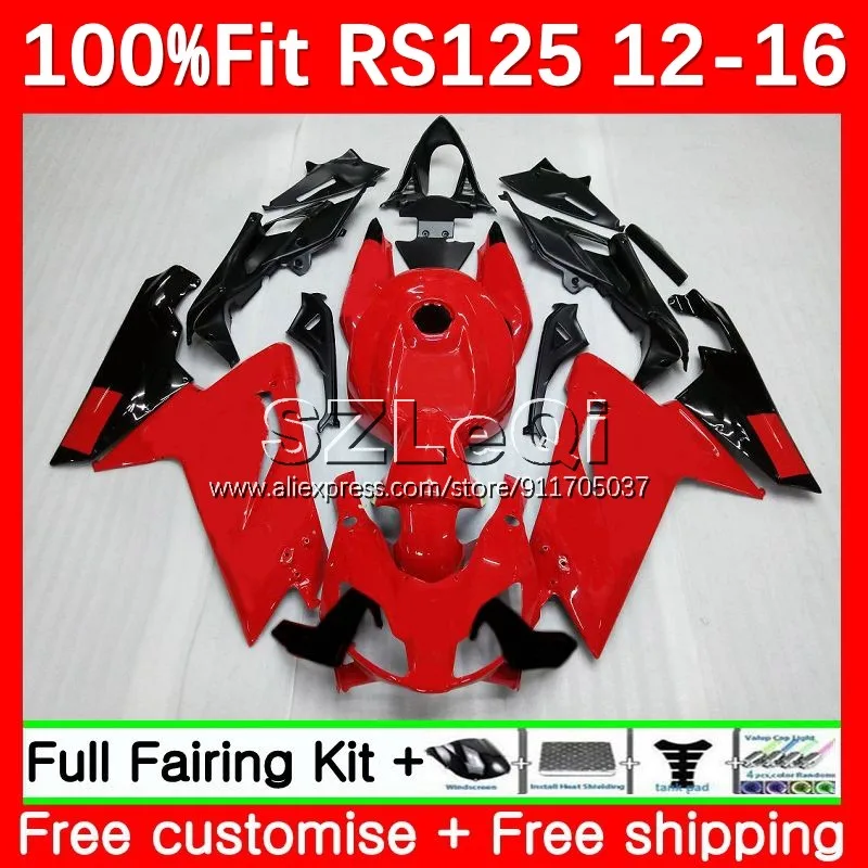 Red Black Injection Body For Aprilia RSV125 R RS 125 RS4 RS125 12 13 14 15 16 14No.131 RS-125 2012 2013 2014 2015 2016 Fairing