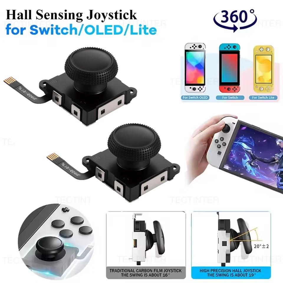Hall Effect Joystick for Nintendo Switch/Lite/OLED Joystick Controller Thumb Stick 3D Analog Repair Part Replacement Accessories
