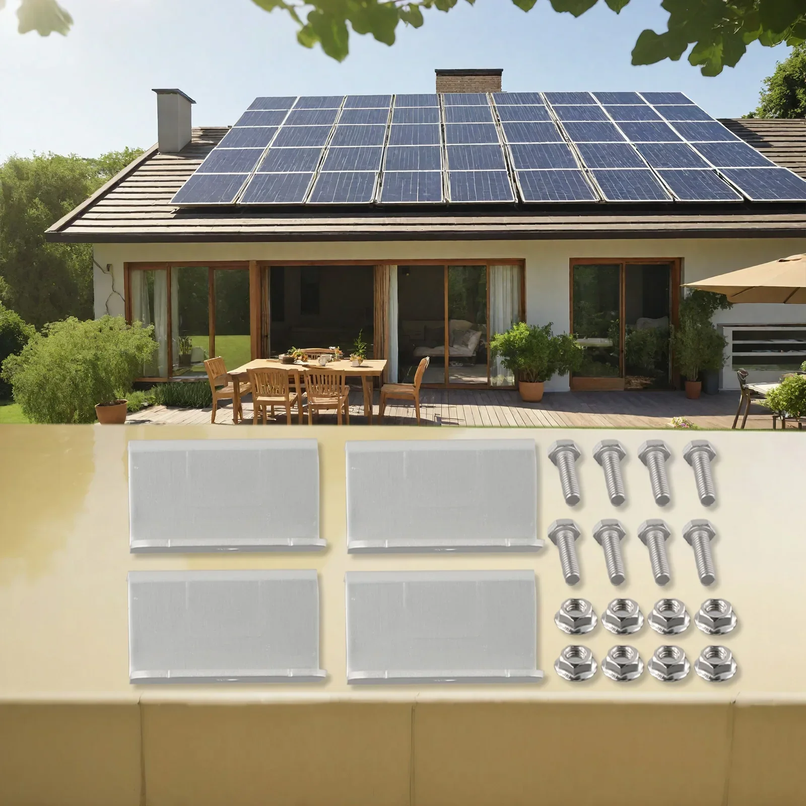 Easy to Install Solar Panel Mounting Brackets, 4pcs Z Style Panel Mounts, Wide Compatibility, Stainless Steel Fasteners