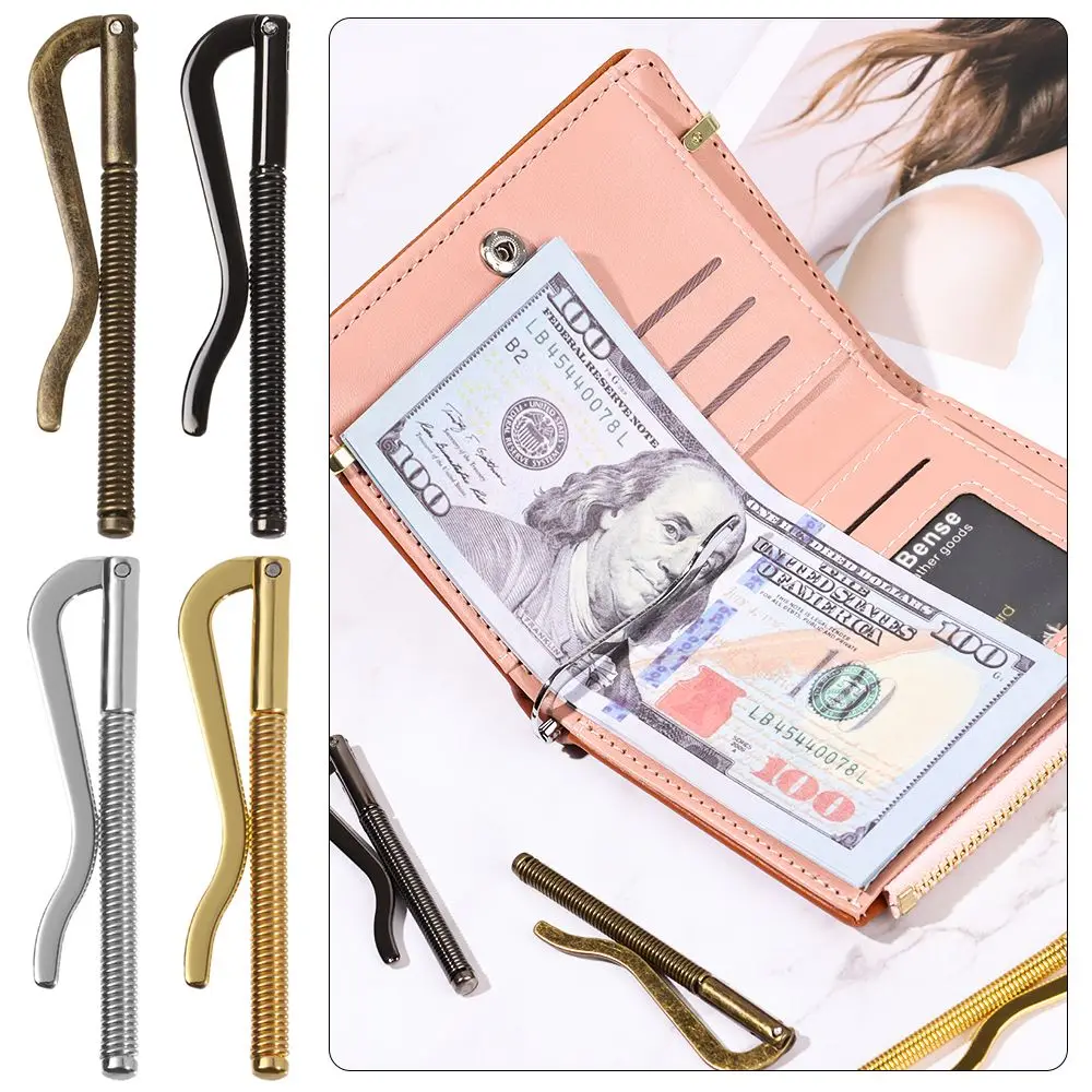 Portable Bifold Simple Metal Money Clip Cash Holder Bar Wallet Spring Clamp