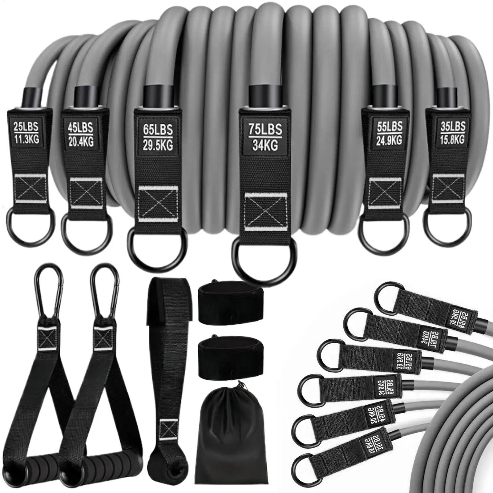 

Workout Bands Bands For Exercise Non-Slip Portable Strap Strength Training Equipment For Physical Home Outdoor Pilates