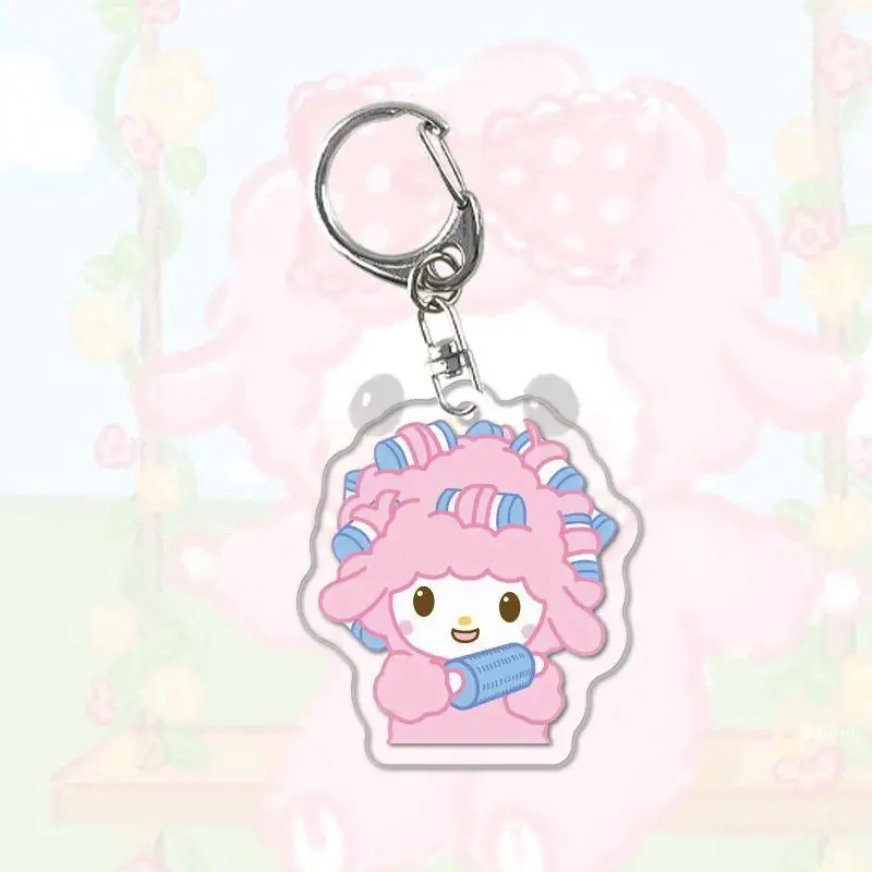 My Sweet Piano Acrylic Keychain Sanrio Lamb Best Friend Graduation Gift Pink Couple School Bag Key Pendant Girl Accessories