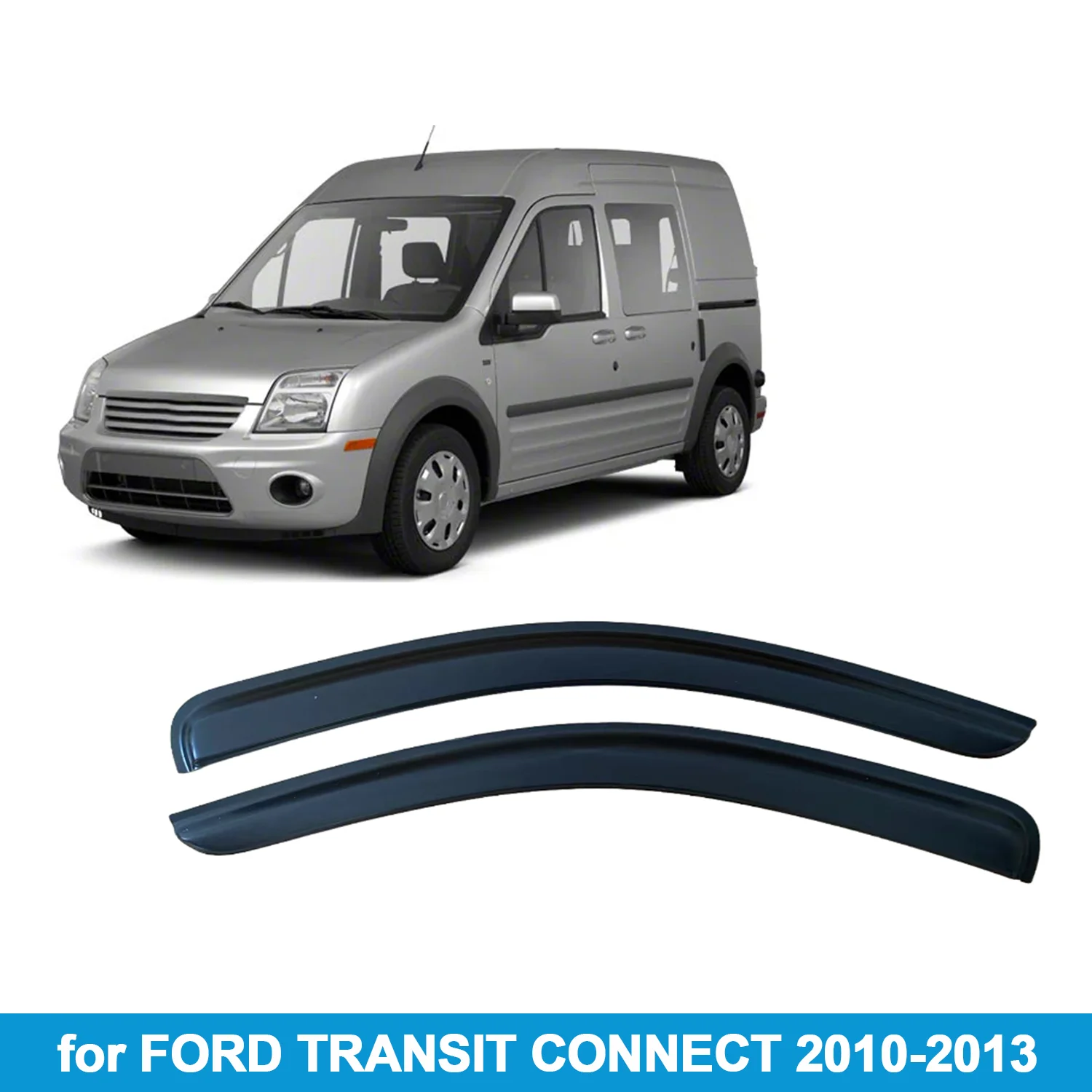 

Window Visor for FORD TRANSIT CONNECT 2010-2013 Rain Guard Side Vent Deflector Weathershield Outside-Mount Tape On