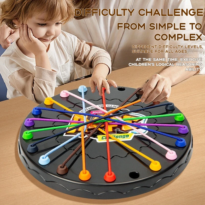 Hot Kid Seil Knoten Puzzle Brettspiel Farbe Linie Twisted Verbunden Seile Tisch Spiel Eltern Kind Interaktives Spielzeug Geburtstag Geschenk