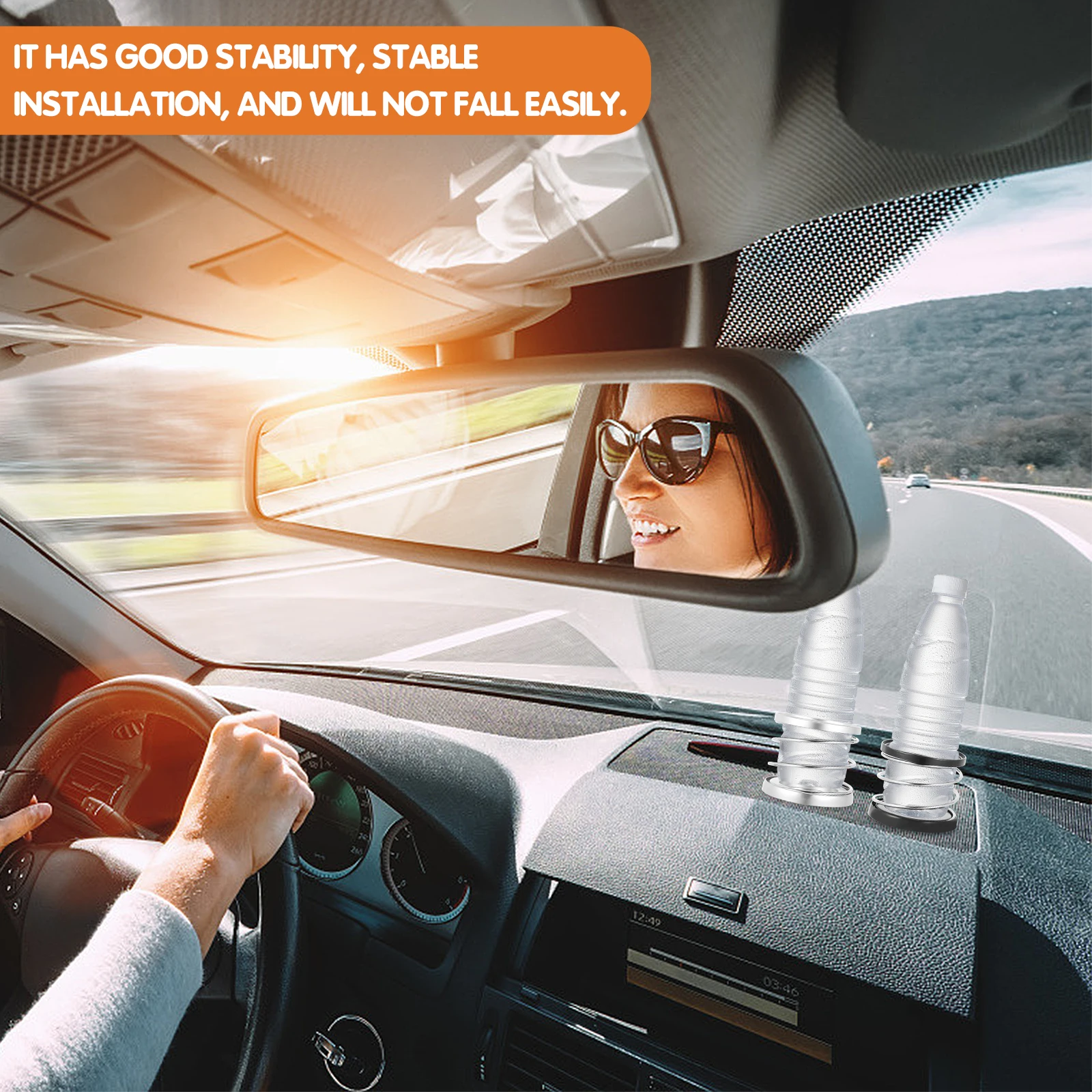 

2Pcs Car Drink Storage Rack Durable Spring Holder Simple Installation for Most Cars Suvs Trucks Spring Holder for Cup