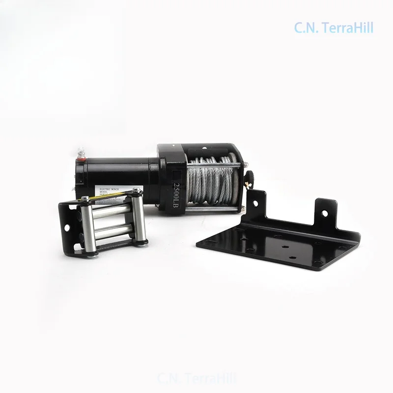 Electric Winch 2500lbs 12V 24V with Steel Cable for Vehicle Recovery and Towing Rescue Tool
