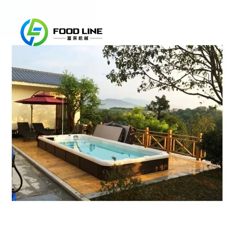 Swim Spa Pool Whirlpool Bathtub 5.82m Outdoor Garden Heated Acrylic Counter Current Jet Tub Best Price Buy 220V LED UV Light