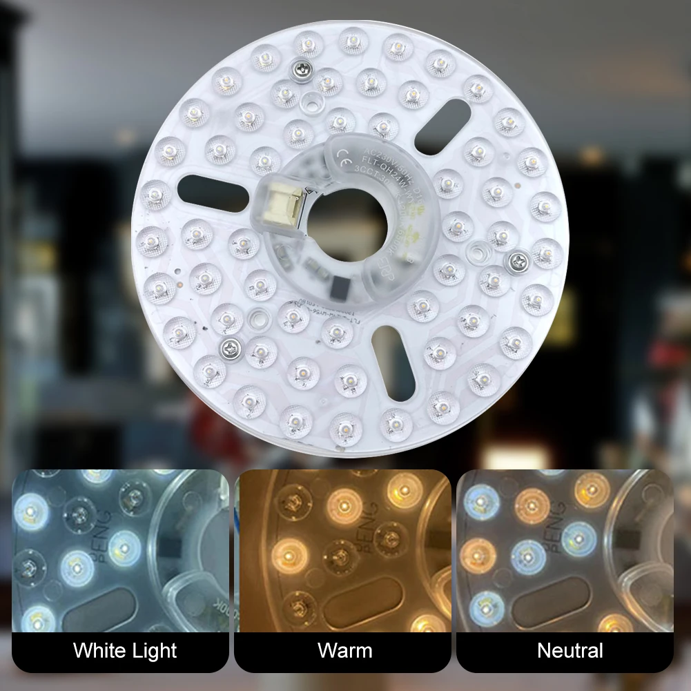 3.9/4.9/6.2 Inch 3000/4000/5000K Ceiling Fan Light Retrofit Kit Ceiling Flush Light Replacement Panel Pendant Light Round Panel