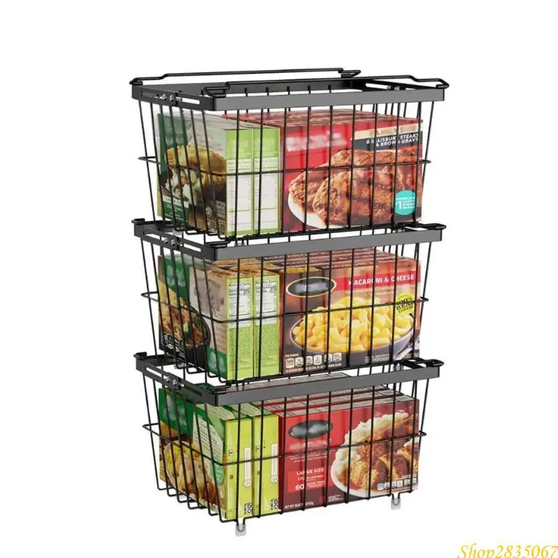 Strong Refrigerator Wire Basket With Clear Bounds Easy Assembly Permanent Iron Substance 831F