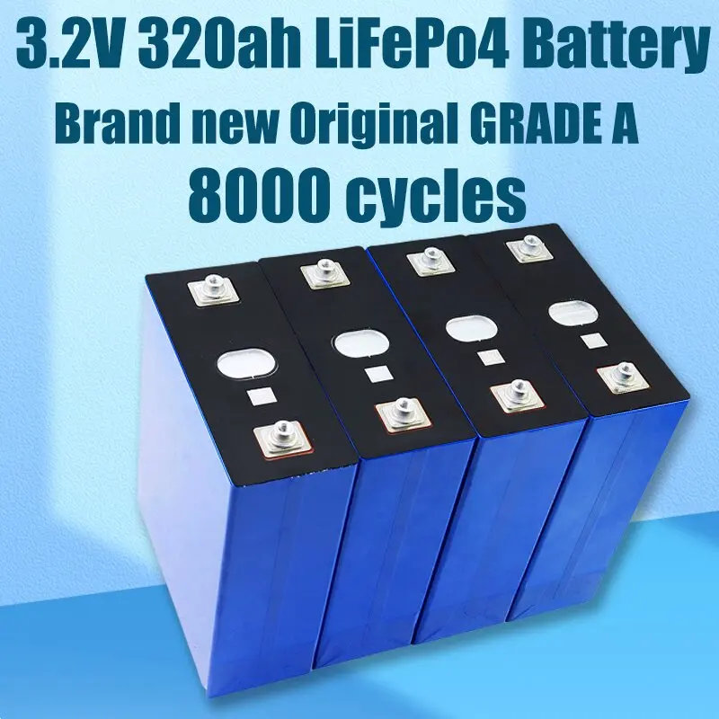 16pcs new 3.2V 320ah Lifepo4 battery DIY  48V RV solar storage electric boat golf cart charging battery pack US/EU Duty Free