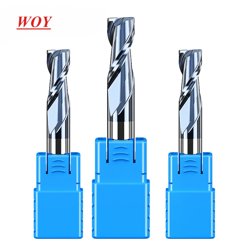 WOY HRC50 2 ขลุ่ยคาร์ไบด์ end mill 1 2 3 4 5 6 8 10 12 โลหะผสมคาร์ไบด์มิลลิ่งทังสเตนเครื่องตัดเหล็ก EndMills