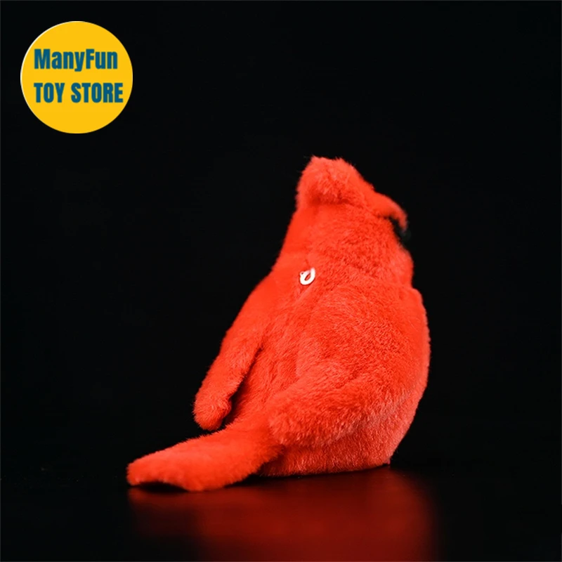 Northern Red Cardinal Plush Toy High Fidelity Red bird Plushie Tit Peluche Lifelike Stuffed Animals Simulation Doll Kawai Toy