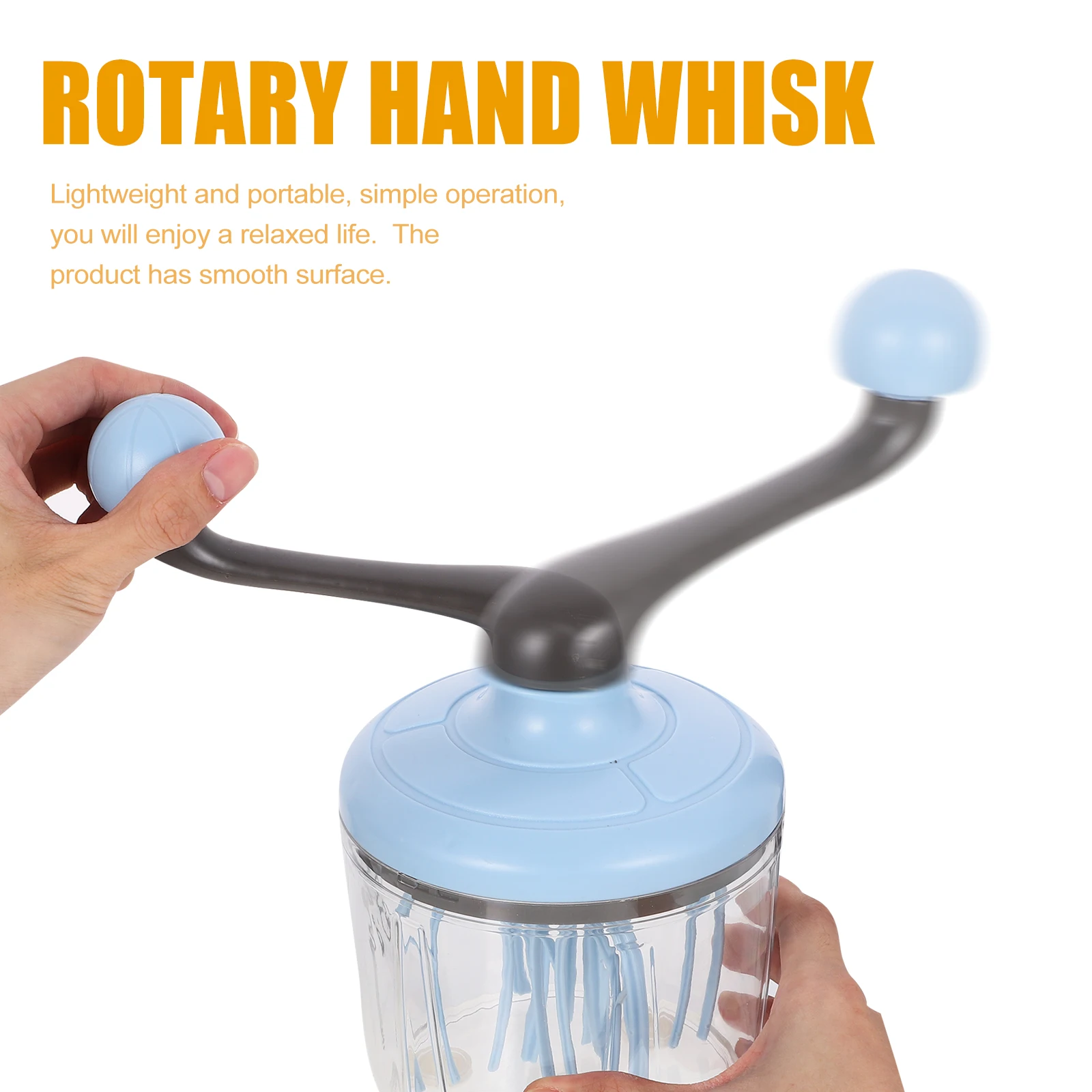

1pc Manual Egg Whisk Rotary Kitchen Mixer Tool For Cream Milk Frothing Non-Slip Ergonomic Design Lightweight Mixing