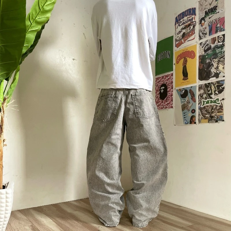 Jean Baggy Vintage Délavé pour Homme et Femme, Streetwear Gothique, Haute Qualité, Mode Harajuku, Jambes Larges, Y2K