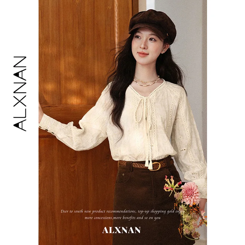 ALXNAN Coffee Short Skirt Women High Waist Dual Side Pockets A‑line Skirts Vintage Elegant Cotton 100% Female Clothing L67717