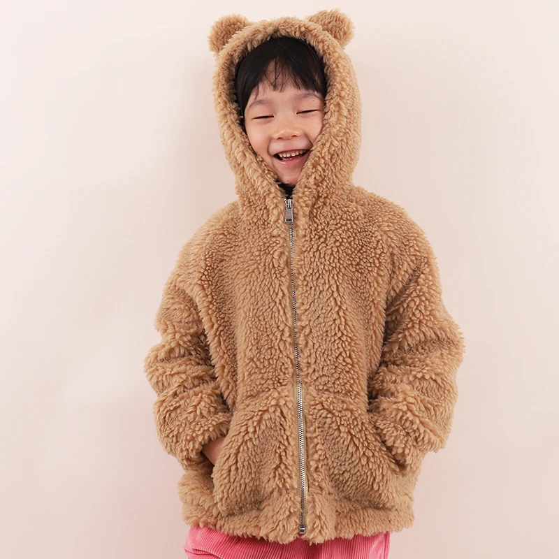 

3-6 Years Teddy Bear Winter Kids Coats Furs Wear