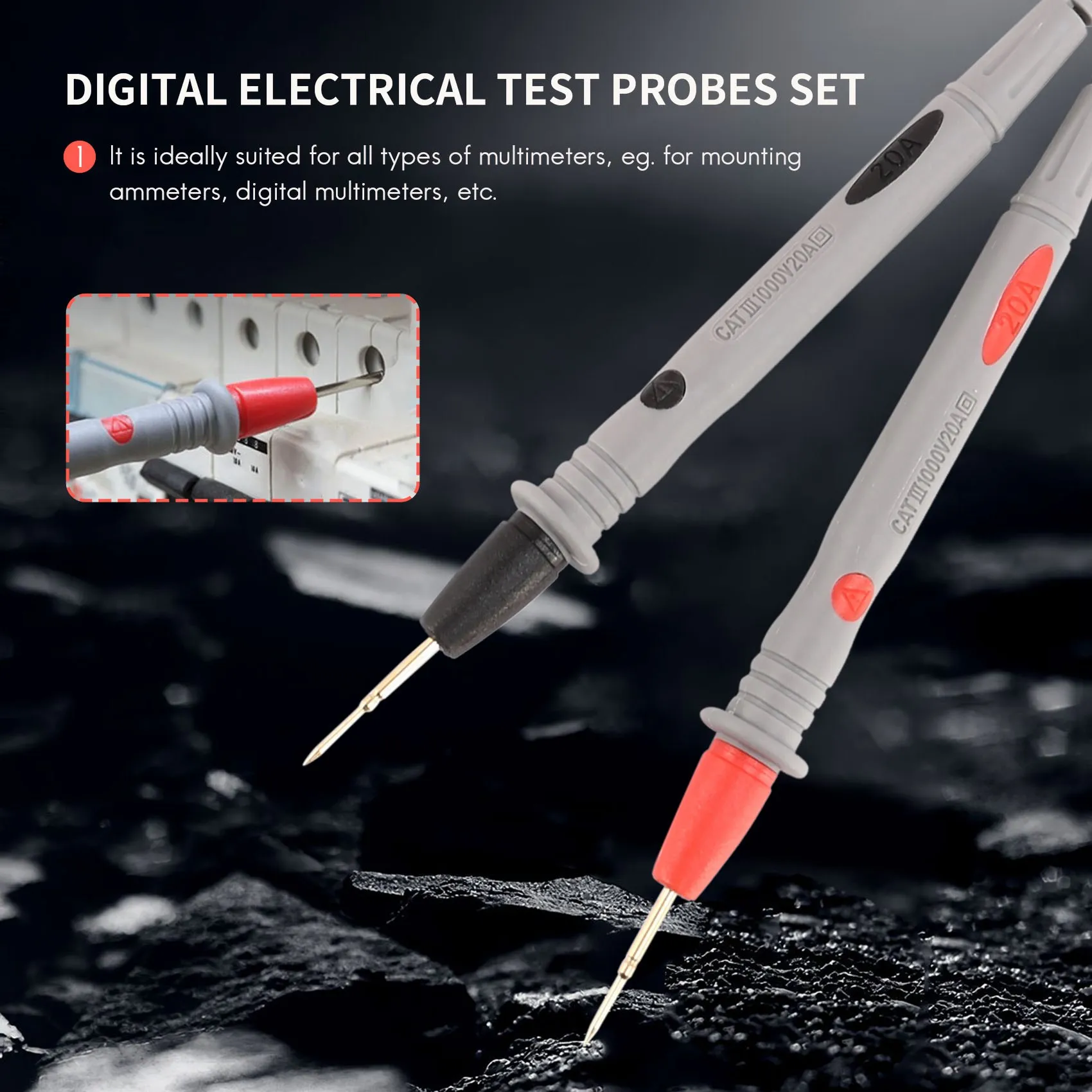 Juego de herramientas de cables de prueba para multímetro, pinza de cocodrilo multifuncional, Cable de prueba, sonda de prueba, multímetro, cable de prueba electrónico
