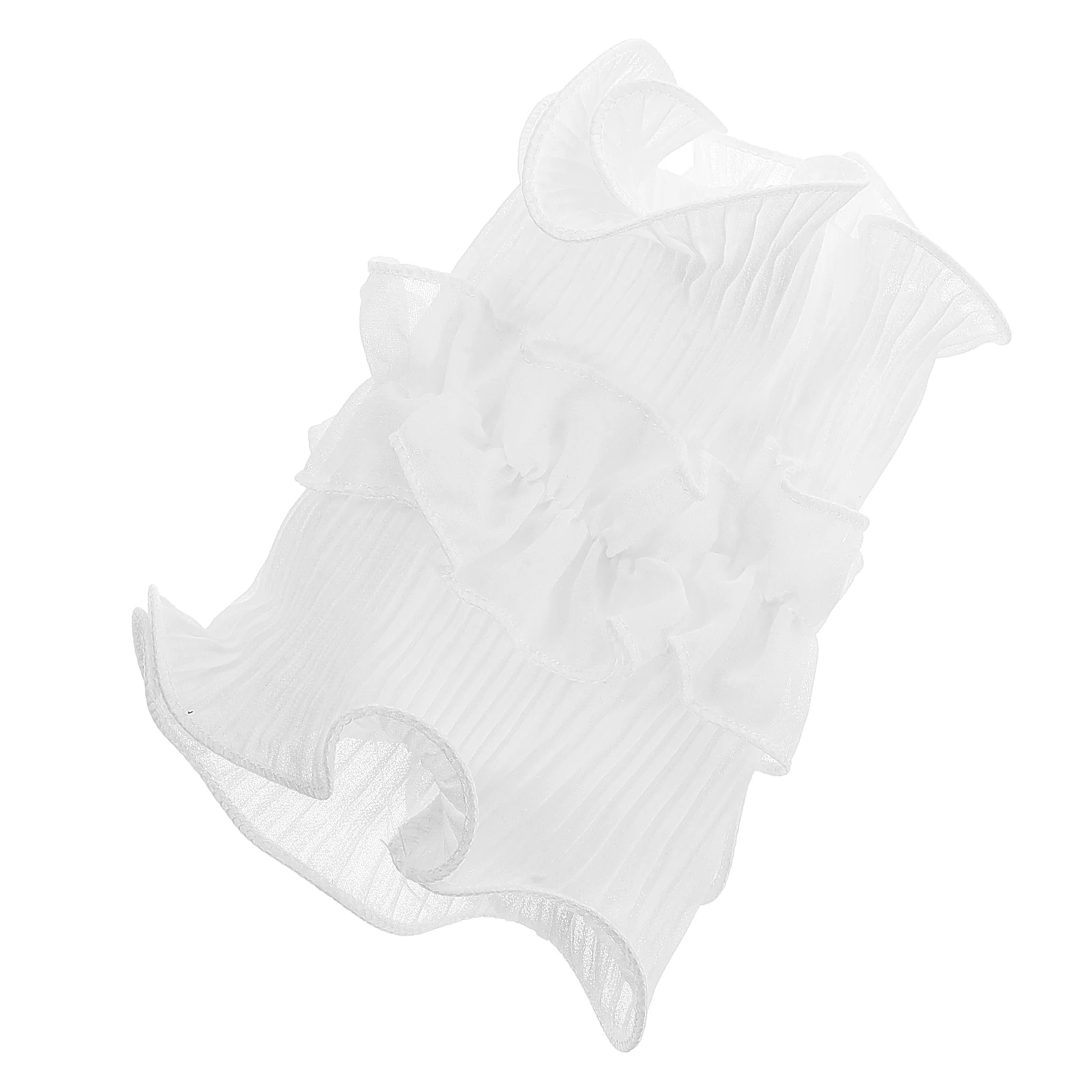 

Ruffled Detachable Shawl Collar White Clothes Knitwear Scarf Turtleneck Dickey Fashionable Women Office Casual Outings Dates