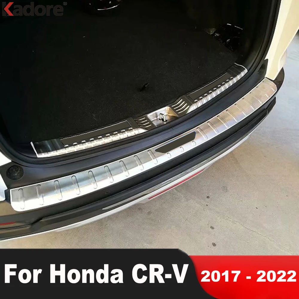 

For Honda CRV CR-V 2017 2018 2019 2020 2021 Stainless Inner+Outer Rear Trunk Bumper Cover Trim Car Tailgate Door Sill Plate Pad