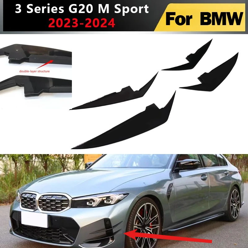 

Для BMW 3 серии G20 M Sport 2023 2024, передний бампер автомобиля, воздушный нож, модификация, вентиляционный нож, отделка, обновление кузова, комплекты тюнинга