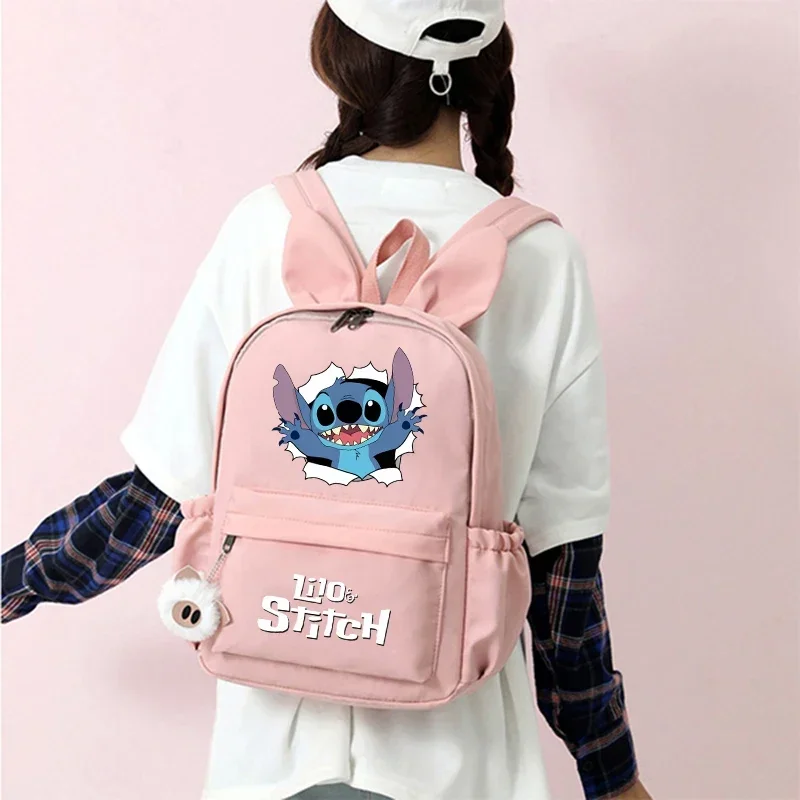 MINISO Disney Lilo Stitch Plecak dla dziewczynki Chłopiec Student Nastolatek Plecak dla dzieci Kobiety Dorywczo Torby szkolne Prezent urodzinowy dla dzieci