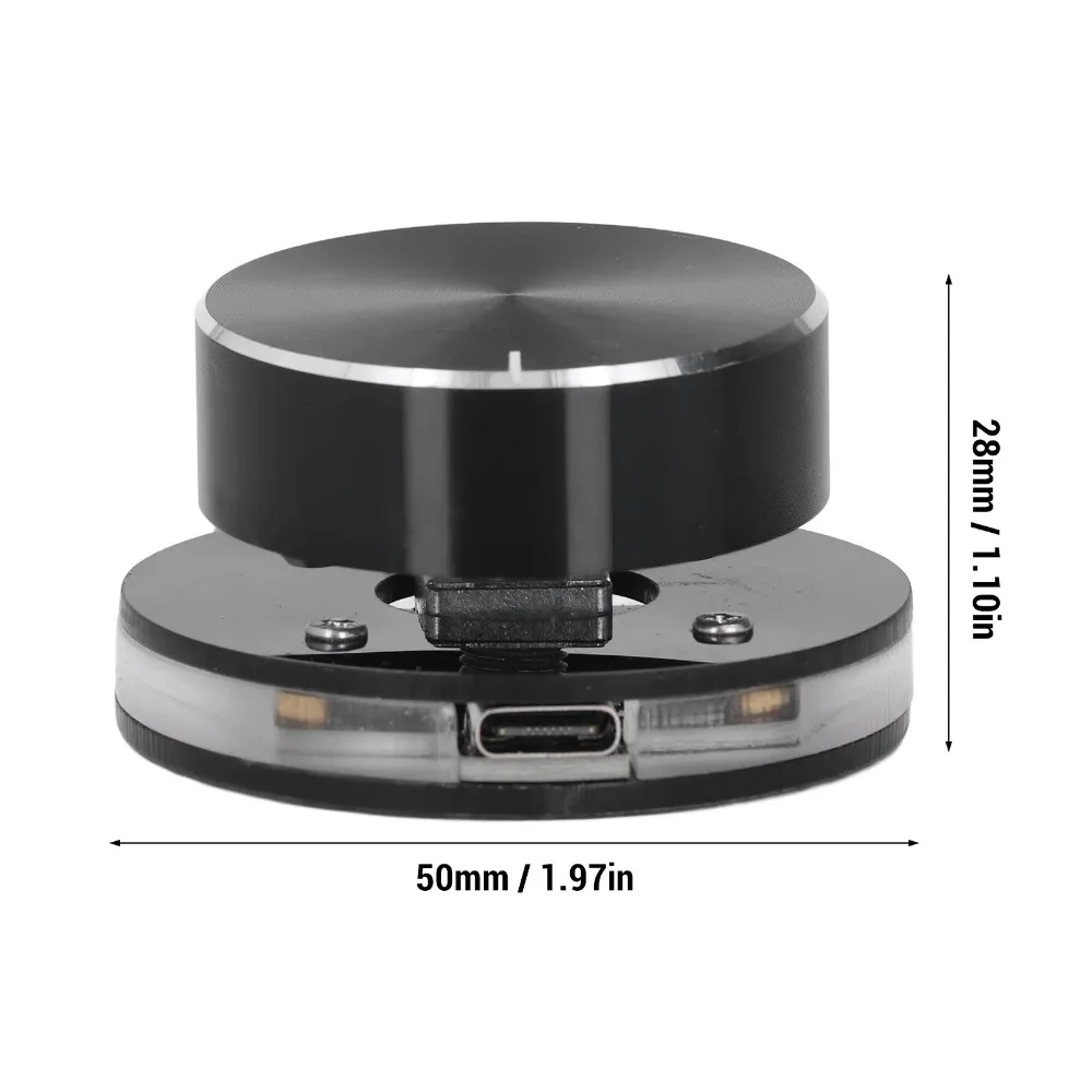 USB Volume Controller Knob for Android System PC Multimedia Type C External Media Adjustment Controller with RGB Light