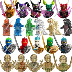 Hot Toys Ninja Mini Figure Building Blocks Jay Zane Kai Nya Wu Garmadon shark man Anime cartoon Action Figure Assembly Kids Toys