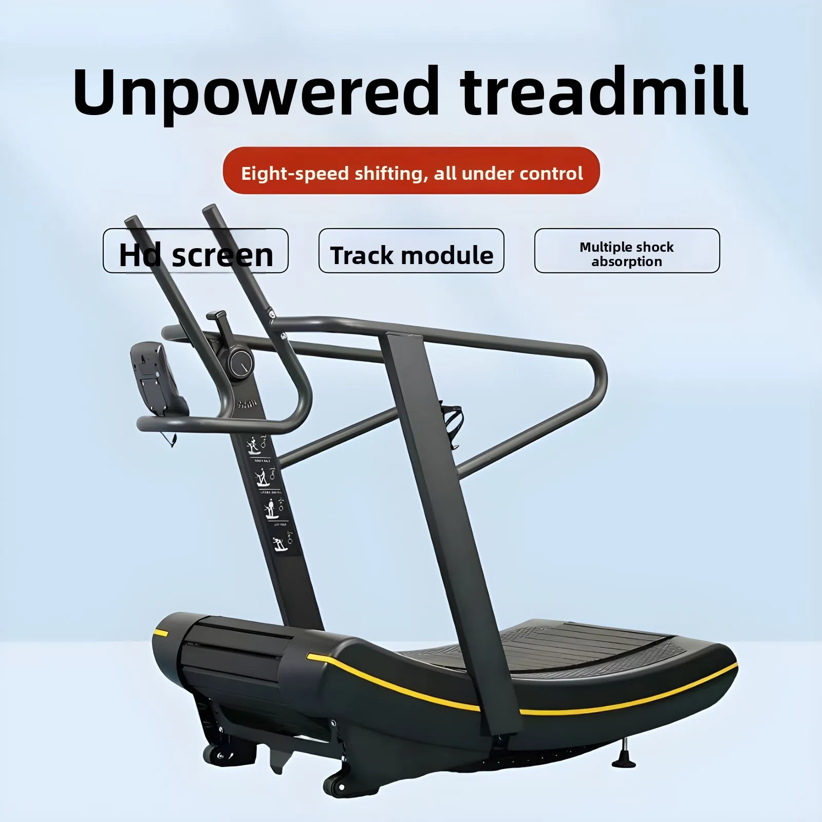 Cinta de correr sin alimentación, cinta de correr curvada para gimnasio, para entrenar, máquina para caminar mecánica sin gravedad desenchufada