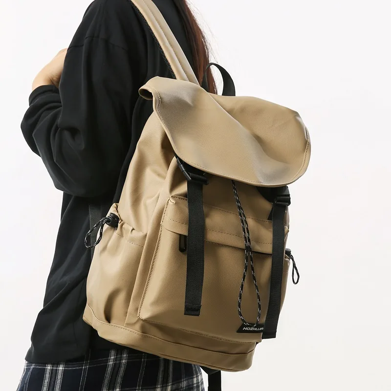 Workwear trendy backpack men's backpack large capacity texture PU computer bag high school student backpack college student