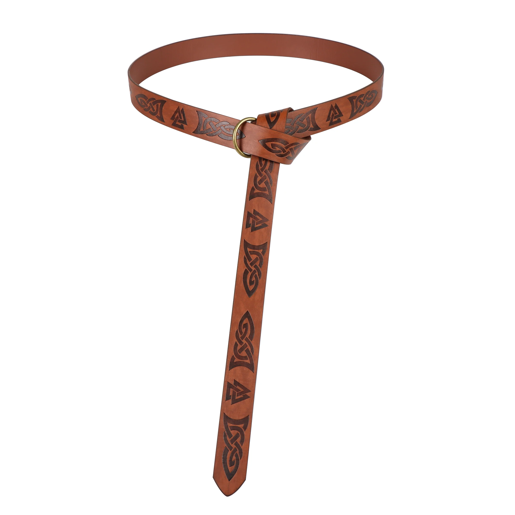เรอเนซองส์หนัง PU เข็มขัดคอสเพลย์ไวกิ้งเข็มขัดพิมพ์ลายสำหรับชุดยุคฟื้นฟูศิลปวิทยายุคกลาง