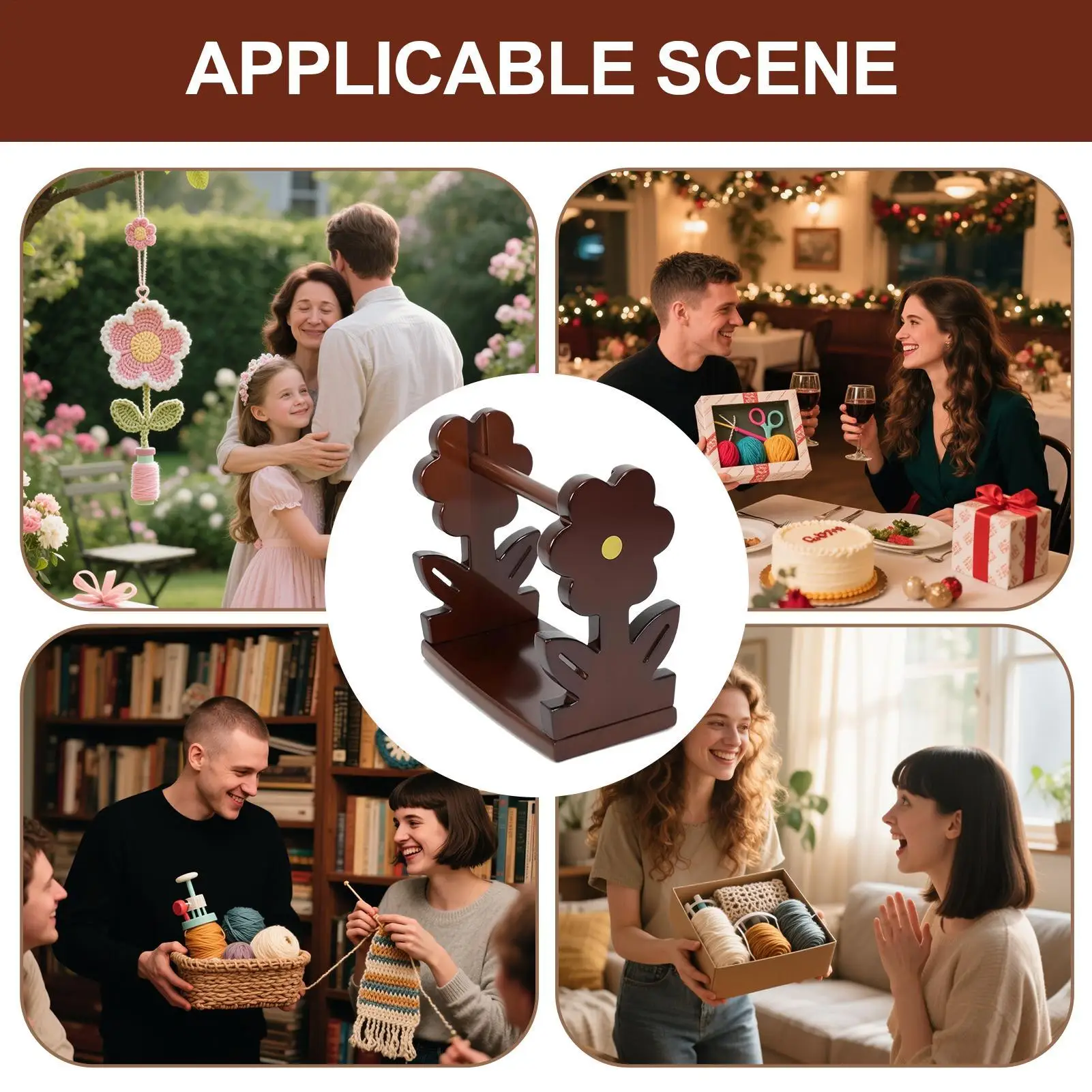 

Держатель пряжи для вязания крючком Спиннер для пряжи для вязания крючком Принадлежности для вязания Инструмент для рукоделия Швейные аксессуары для праздников